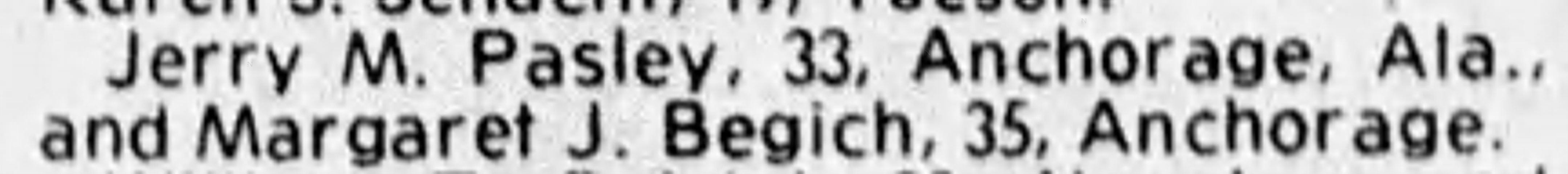 Pasley, Begich
